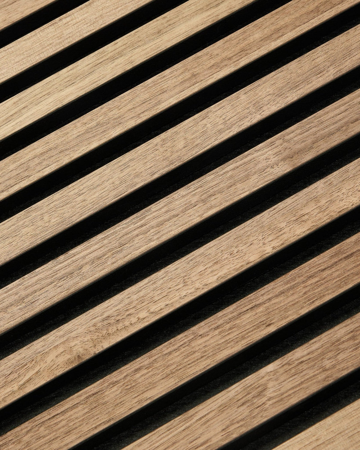 Akupanel | Acoustic Panel / Natural Wood, Walnut, Black Felt, 240 x 60 cm