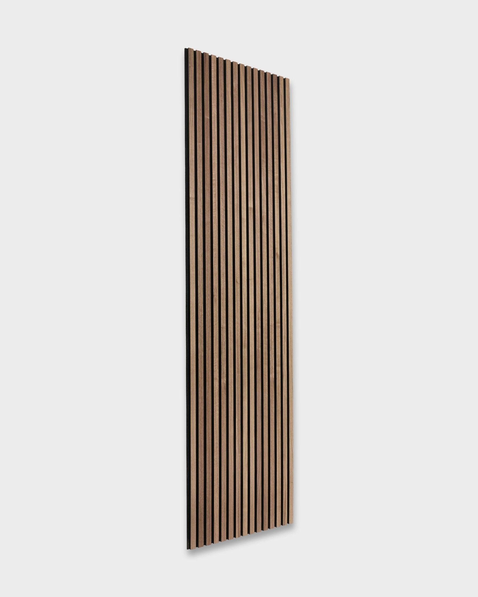 Akupanel | Acoustic Panel / Natural Wood, Walnut, Black Felt, 240 x 60 cm