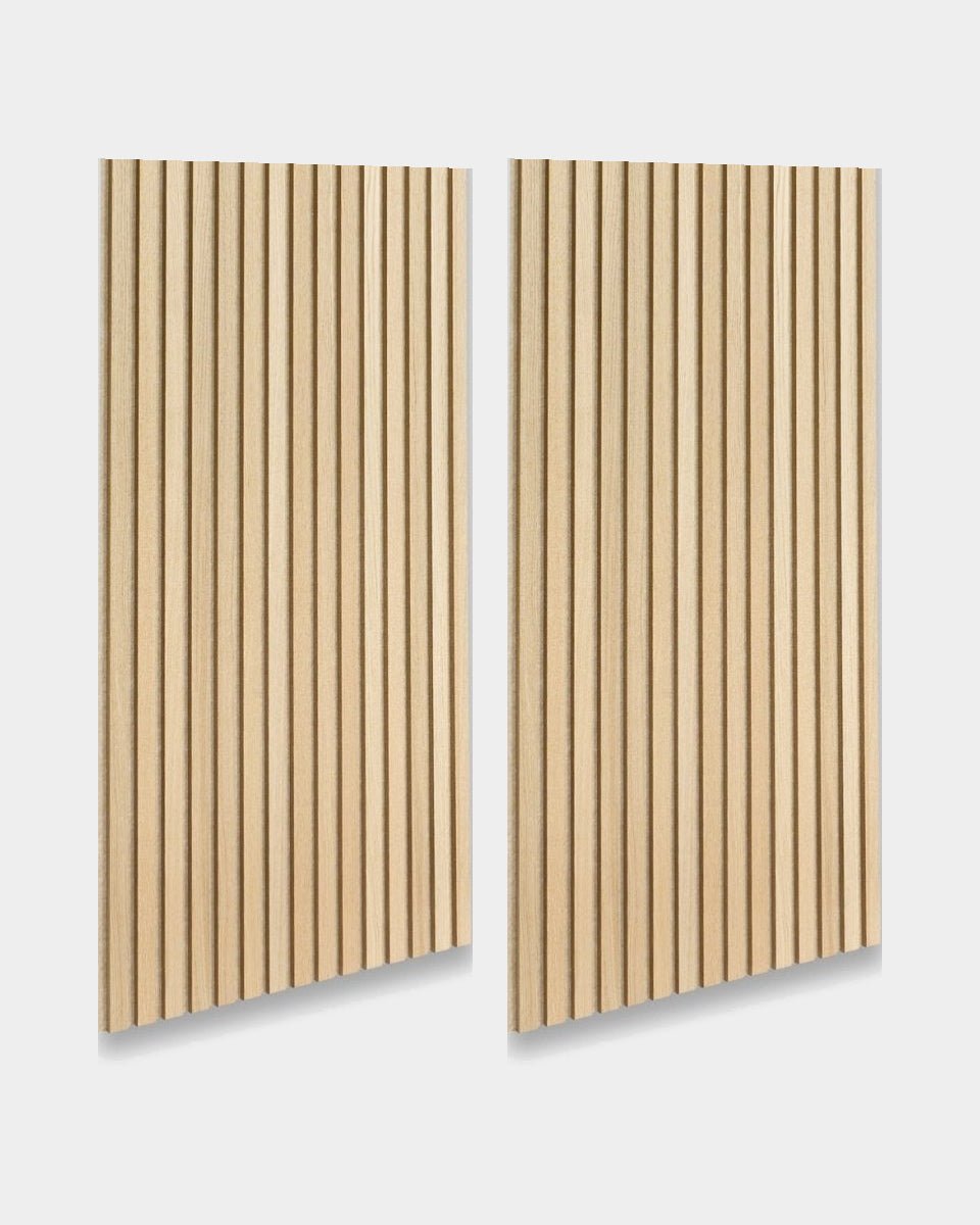 Klassische Eiche-Akustikpaneele mit beige Filz, 2 Paneele, 119,6 x 60 cm
