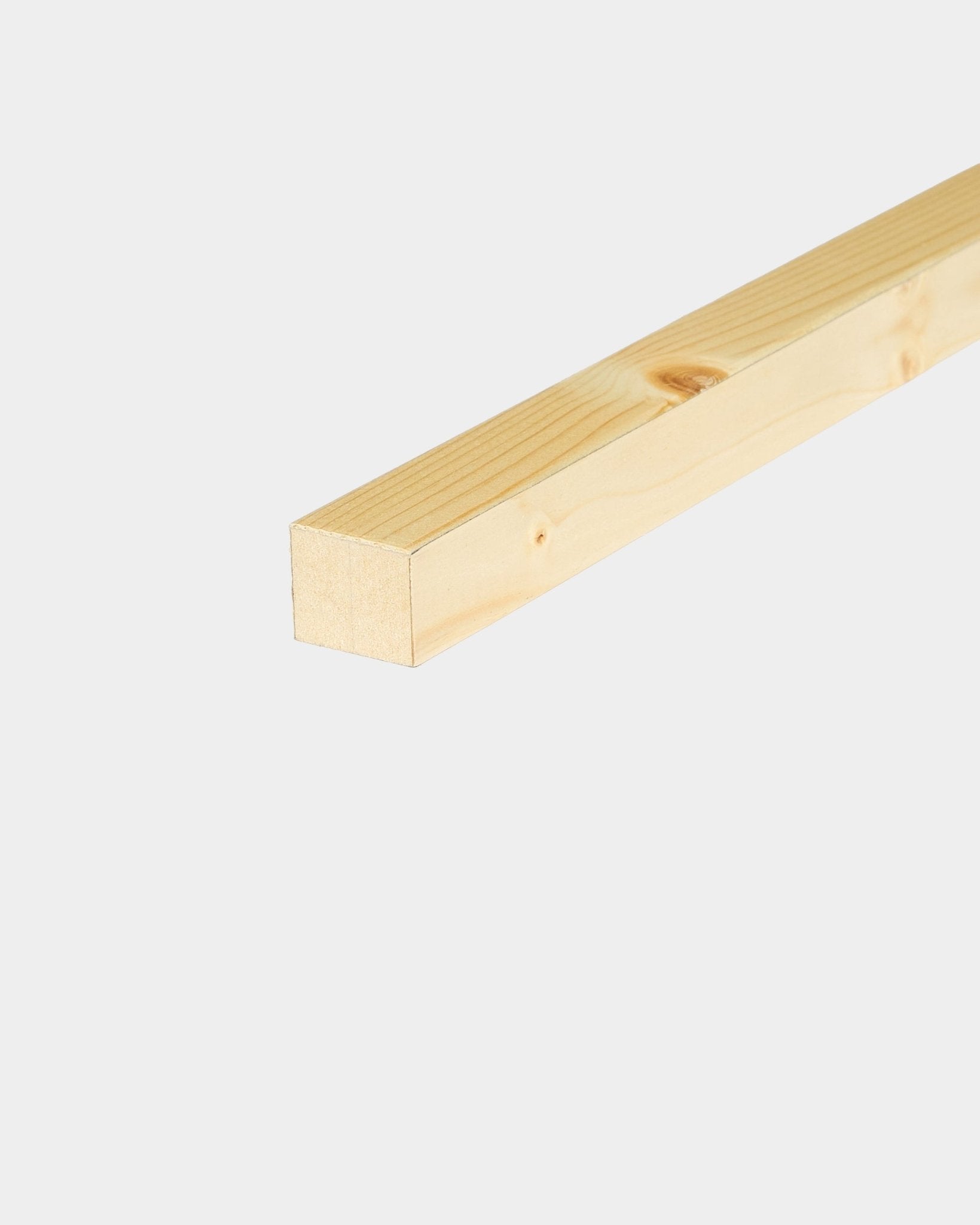Eine einzelne WoodUpp End Lamella/Alp Akustikpaneel (2,2 cm) mit quadratischem MDF-Rahmen, vor einem schlichten hellen Hintergrund dargestellt.