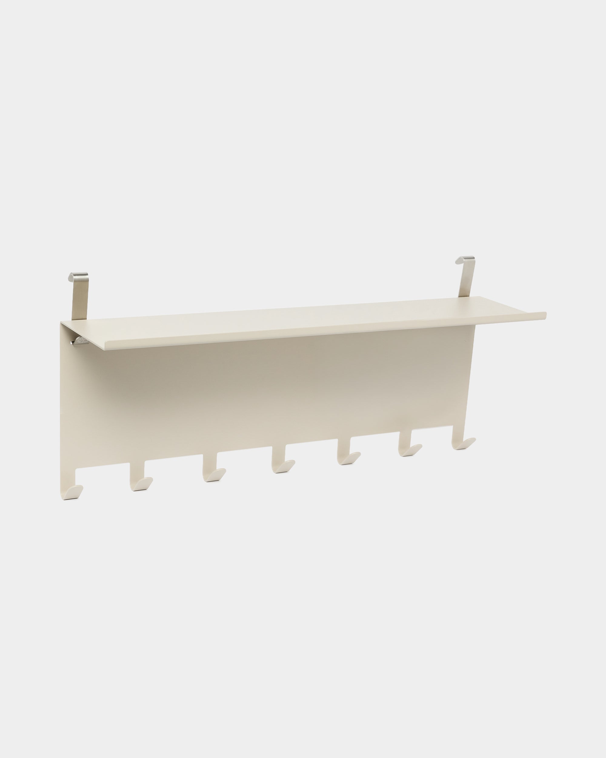 WoodUpp Nell Garderobenleiste BM1 in beige, im nordischen Stil, mit fünf Haken und zwei Halterungen, 63,5 x 24 cm, passend zu Akupanel Akustikpaneelen.