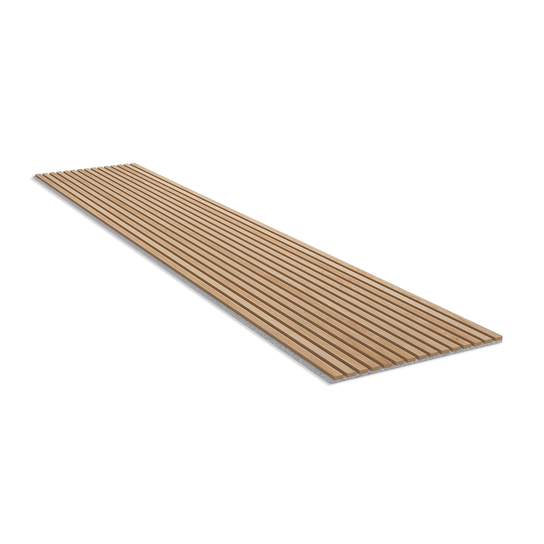 Akupanel | Acoustic Panel / Natural Wood, Rustic Natural Oak, Natural MDF, Grey Felt, 300 x 60 cm