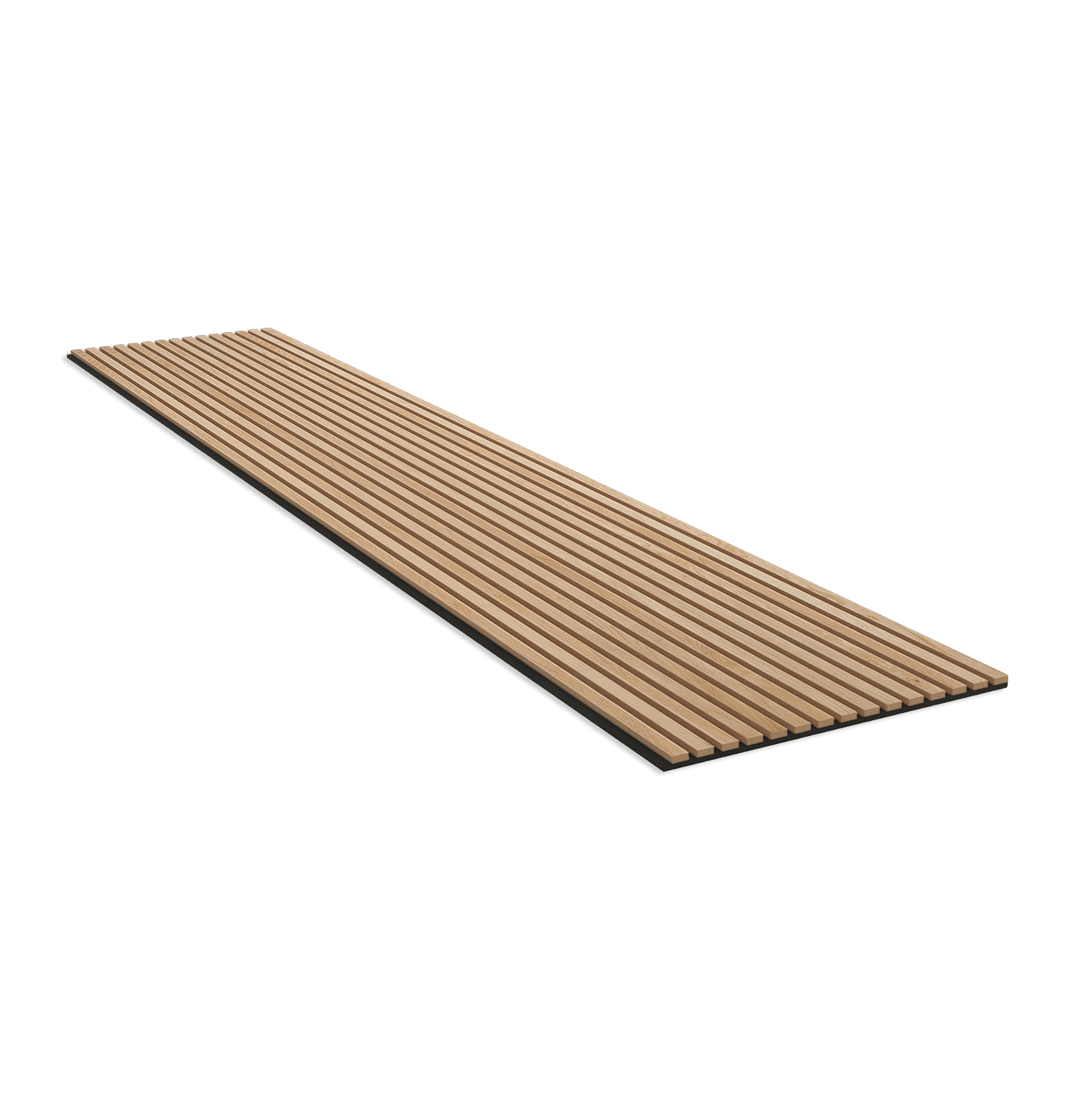 Akupanel | Acoustic Panel / Natural Wood, Rustic Natural Oak, Natural MDF, Black Felt, 300 x 60 cm