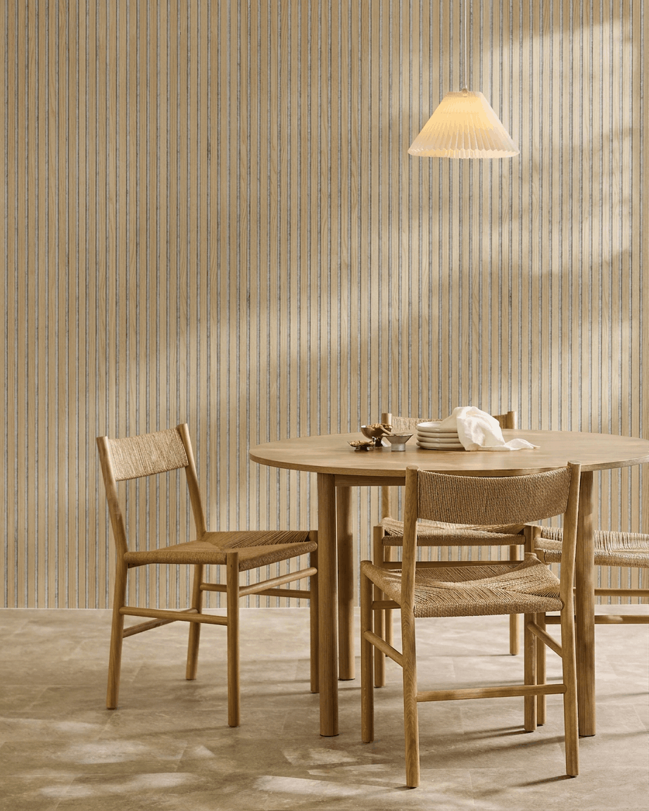 Akupanel | Acoustic Panel / Natural Wood, Classic Oak, Grey Felt, 240 x 60 cm 